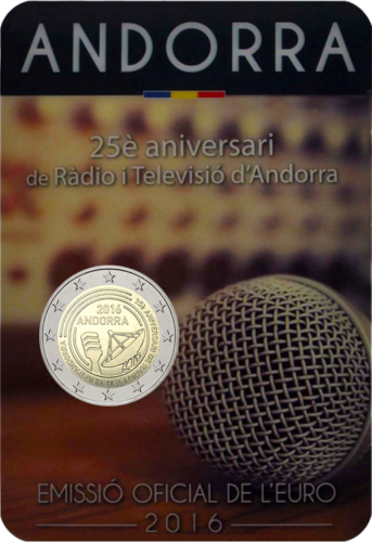 2016 Andoras radio un televīzijas 2 eiro monēta (2)