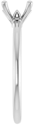 14K White 6.5 mm Round Solitaire Engagement Ring Mounting (4)