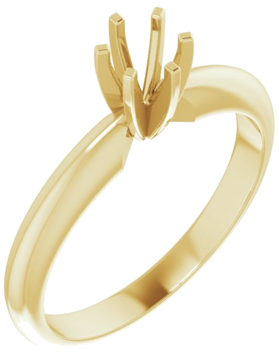14K Yellow 4-4.1 mm Round 6-Prong Solitaire Ring Mounting (1)