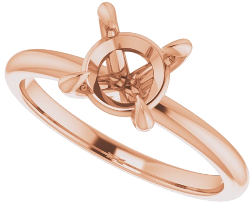 Sužadėtuvių Žiedas „Solitaire“ 585 Rožinis Aukso Round 7mm (5)