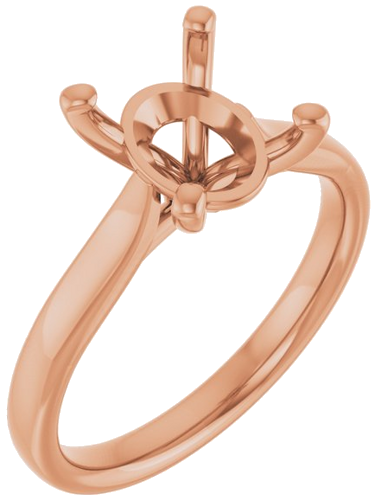 Sužadėtuvių Žiedas „Solitaire“ 585 Rožinis Aukso Oval 10mm x 8mm (1)