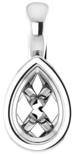 Sterling Silver 6x4 mm Pear Pendant Mounting (1)