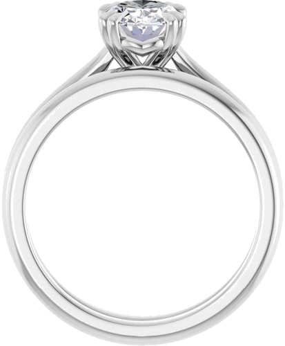 14K White 8x6 mm Oval Solitaire Engagement Ring Mounting (7)