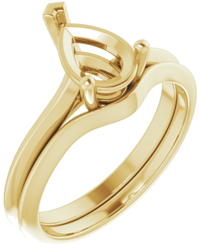 14K Yellow 9x6 mm Pear V-Prong Engagement Ring Mounting (6)