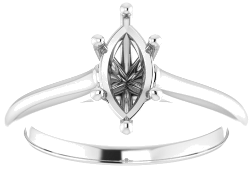 14K White 9x4.5 mm Marquise Solitaire Engagement Ring Mounting (3)
