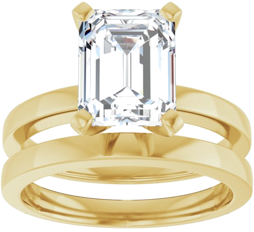 Sužadėtuvių Žiedas „Solitaire“ 585 Geltonojo Aukso Emerald 9mm x 7mm (8)