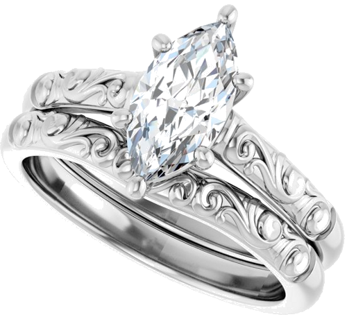Sužadėtuvių Žiedas „Solitaire“ 417 Baltojo Aukso Marquise 10mm x 5mm (8)