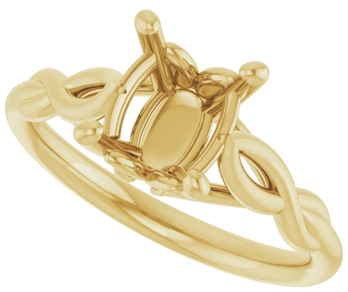 Sužadėtuvių Žiedas „Solitaire“ 585 Geltonojo Aukso Oval 9mm x 7mm (5)