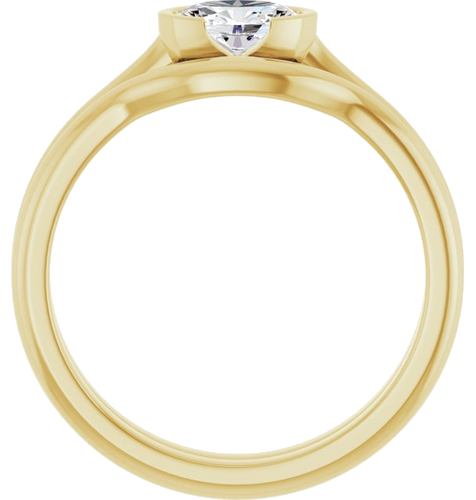 Sužadėtuvių Žiedas „Half Bezel Solitaire“ 585 Geltonojo Aukso Oval 6mm x 4mm (7)