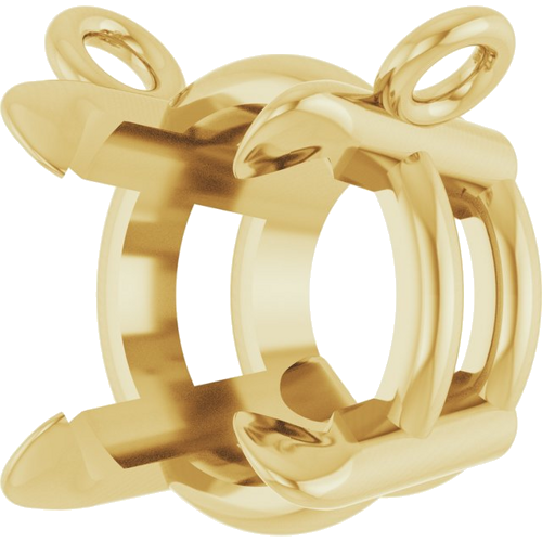 14K Yellow 6 mm Round 4-Prong Claw Necklace Center (2)
