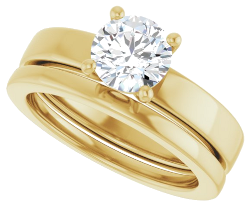 14K Yellow 6.5 mm Round Solitaire Engagement Ring Mounting (10)