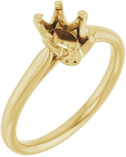 14K Yellow 7x5 mm Oval Solitaire Engagement Ring Mounting (1)