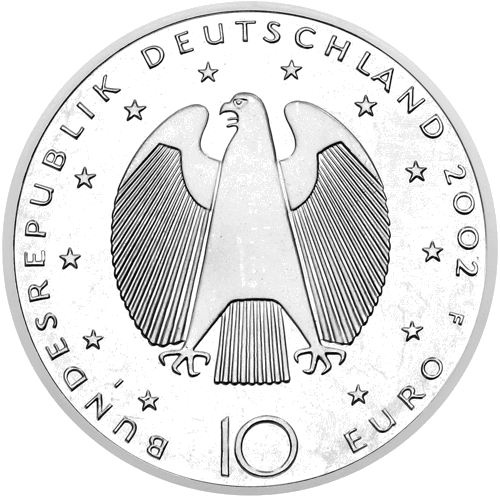 10 eurų Euro įvedimas 2002 Vokietija sidabrinė moneta (2)