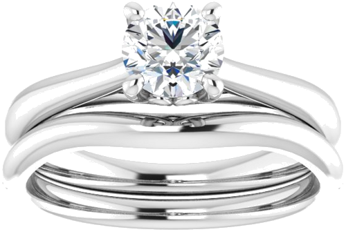 Platinum  5.5 mm Round Solitaire Engagement Ring Mounting (8)