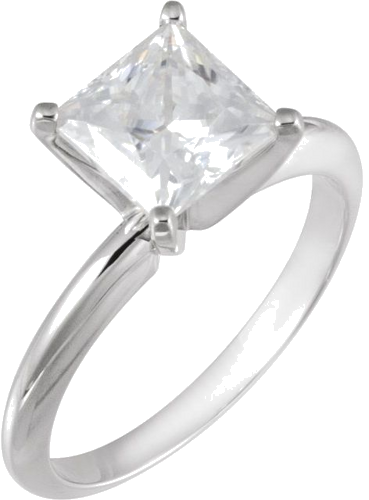 Sužadėtuvių Žiedas „Heavy Solitaire“ 585 Baltojo Aukso Square 6mm (3)