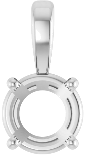 14K White 6 mm Round 4-Prong Pendant Mounting (1)