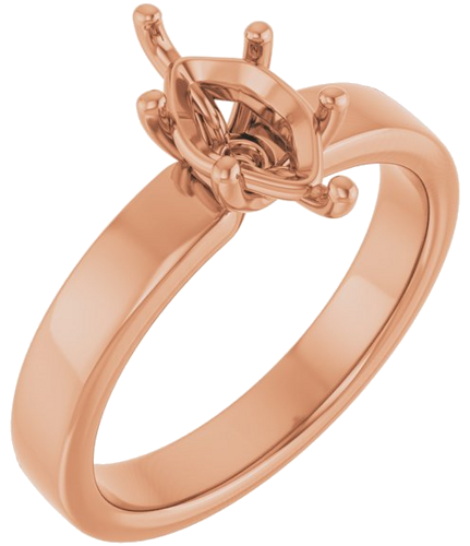 Sužadėtuvių Žiedas „Solitaire“ 417 Rožinis Aukso Marquise 10mm x 5mm (1)