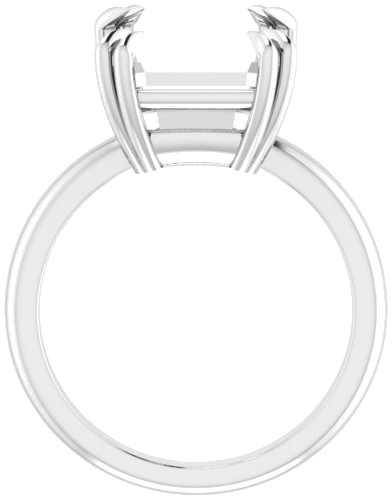 Platinum 12x10 mm Emerald Solitaire Engagement Ring Mounting (2)