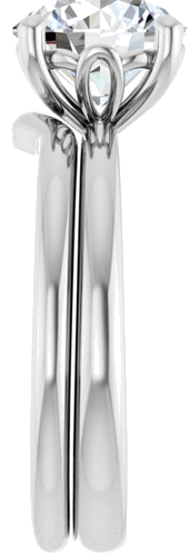 Sužadėtuvių Žiedas „Solitaire“ 585 Baltojo Aukso Round 8.2mm (9)