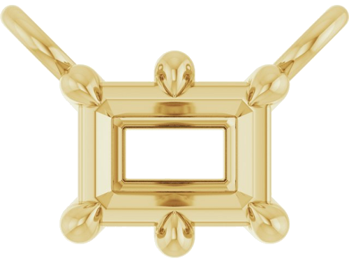 Pakabukas „Emerald 6-Prong“ 585 Geltonojo Aukso Emerald 4mm x 3mm (1)