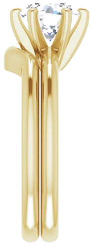 14K Yellow  7 mm Round Solitaire Engagement Ring Mounting (9)