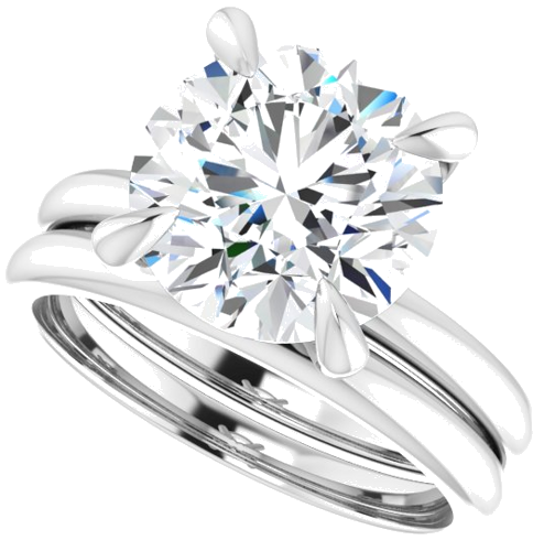 14K White  10 mm Round Solitaire Engagement Ring Mounting (10)