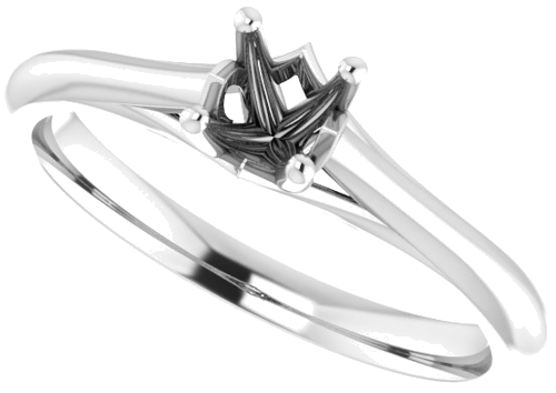 Sužadėtuvių Žiedas „Solitaire“ 585 Baltojo Aukso Round 4.4mm (5)