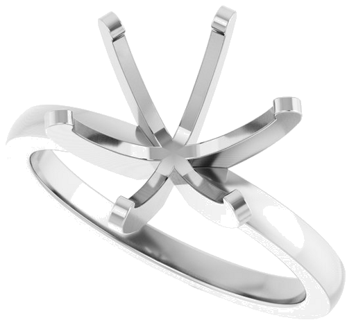 Sužadėtuvių Žiedas „Solitaire“ 585 Baltojo Aukso Round 10mm (5)