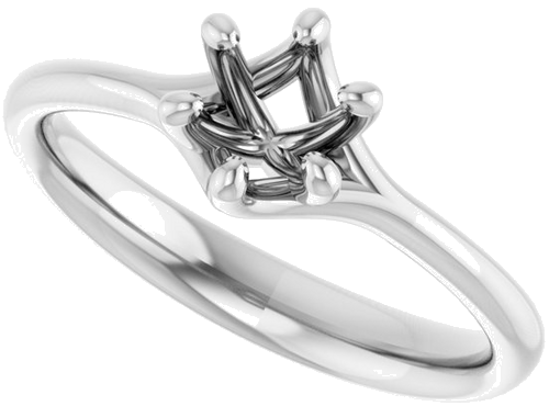 Sužadėtuvių Žiedas „Solitaire“ 417 Baltojo Aukso Round 5.2mm (5)