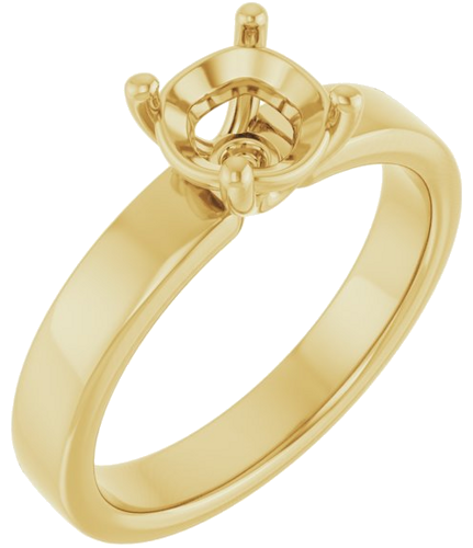14K Yellow 6.5 mm Round Solitaire Engagement Ring Mounting (1)