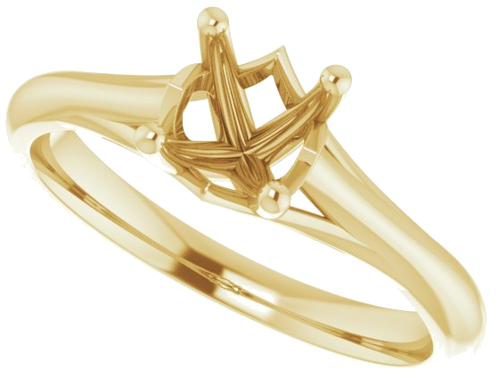 14K Yellow 6 mm Round Solitaire Engagement Ring Mounting (5)