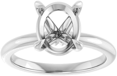 Platinum 10x8 mm Oval Solitaire Engagement Ring Mounting (3)