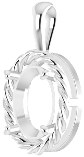 Pakabukas „Rope“ 925 Sidabro Oval 10mm x 8mm (2)