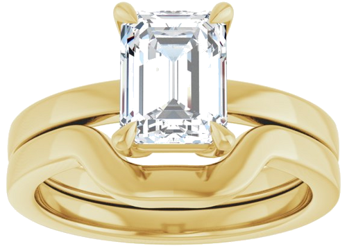 Sužadėtuvių Žiedas „Solitaire“ 585 Geltonojo Aukso Emerald 8mm x 6mm (8)