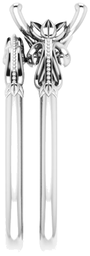 Sužadėtuvių Žiedas „Sculptural-Inspired Solitaire“ 585 Baltojo Aukso Emerald 7mm x 5mm (9)