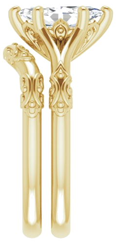Sužadėtuvių Žiedas „Solitaire Sculptural“ 10k yellow gold Marquise 10mm x 5mm (9)