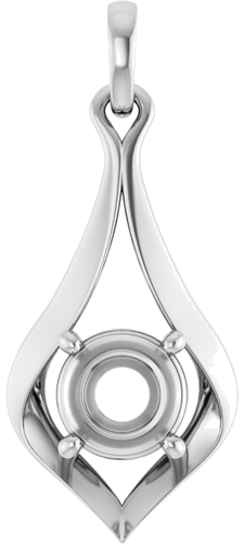 Pakabukas „Solitaire“ 585 Baltojo Aukso Round 6.5mm (1)