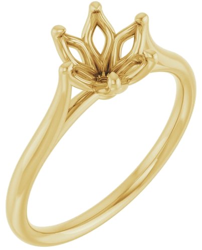 14K Yellow 7 mm Round Engagement Ring Mounting (1)