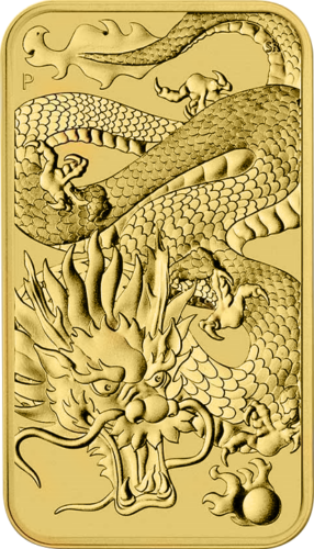 1 oz Pūķis 2021 Austrālija Zelta monēta (taisnstūra monēta) (1)