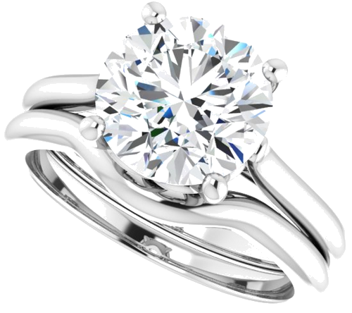 Platinum 9 mm Round Solitaire Engagement Ring Mounting (10)