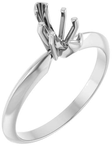 14K White 6-Prong 8x3.5 mm Marquise V-End Solitaire Ring Mounting (1)
