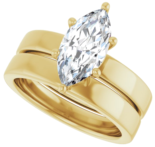 14K Yellow 12x6 mm Marquise Solitaire Engagement Ring Mounting (10)