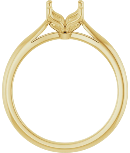 14K Yellow  8x6 mm Emerald Solitaire Engagement Ring Mounting (2)