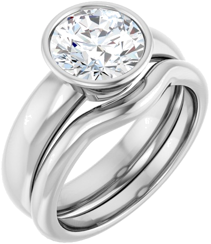 14K White 8 mm Round Engagement Ring Mounting (6)