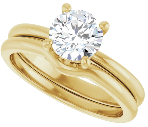 14K Yellow 6.5 mm Round Solitaire Engagement Ring Mounting (10)