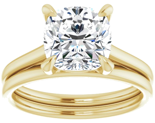 14K Yellow  8 mm Cushion Solitaire Engagement Ring Mounting (8)