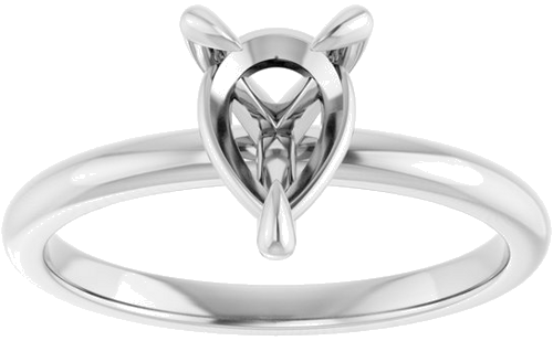 Sužadėtuvių Žiedas „Solitaire“ 585 Baltojo Aukso Pear Shape 8mm x 6mm (3)