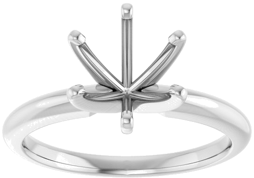 Platinum 8 mm Round 6-Prong Solitaire Ring Mounting (3)
