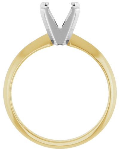Sužadėtuvių Žiedas „Solitaire“ 585 Baltojo Ir Geltonojo Aukso Round 7mm (2)