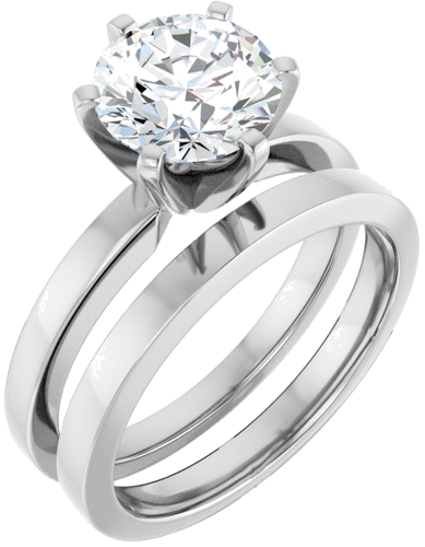 14K White 8 mm Round Solitaire Engagement Ring Mounting (6)